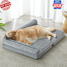 Large Orthopedic Waterproof Dog Bed-Soft Fluff Sofa Bed Large Dogs 42"x30"x7.5