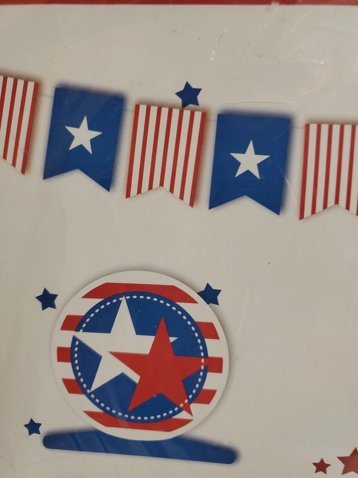 Happy And Free America Rojo Blanco Y Azul EE. UU. Día Fiesta Set Decoraciones Foto 4 de 4