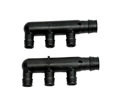 Lot Of 2, Uponor Q2237550 3/4 ''Ep Branch Multi-Port Tee, 1/2'' Outlets