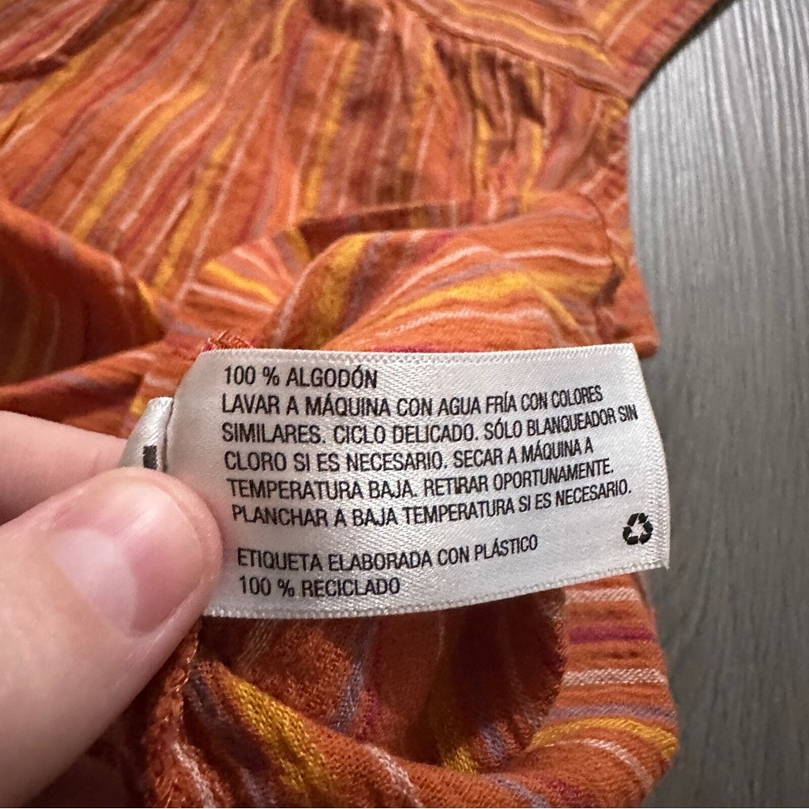 Universal Thread Orange Multicolor Striped Square… - image 4