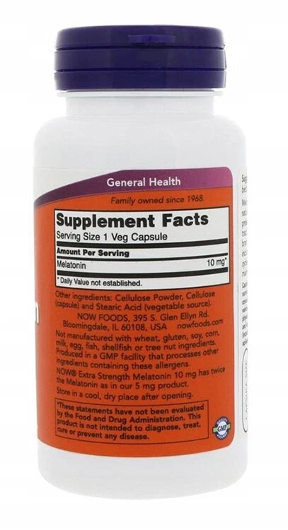 Now Foods, Melatonina 3mg, 5mg, 10mg Apoya el sueño, la recuperación Foto 4 de 4