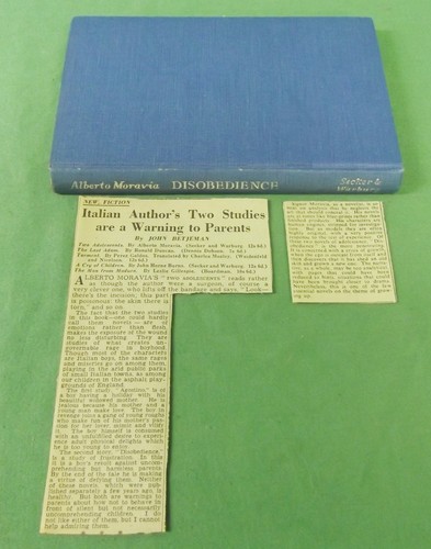 DISOBEDIENCE - ALBERTO MORAVIA - 1ST EDITION - SECKER & WARBURG, 1950, RARE COPY - Imagen 12 de 12