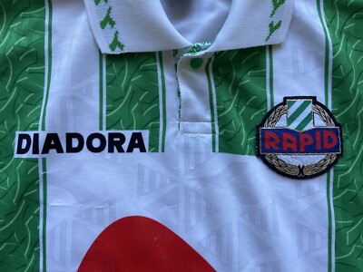 Maillot Domicile Rapid Vienna 1994-1995 – Diadora – Taille L – Rare – Fabriqué En Italie