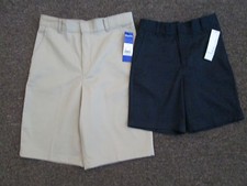 Boys Shorts George Bermuda Navy Blue Khaki 7 8 10 14 Husky 16 18 Flat front
