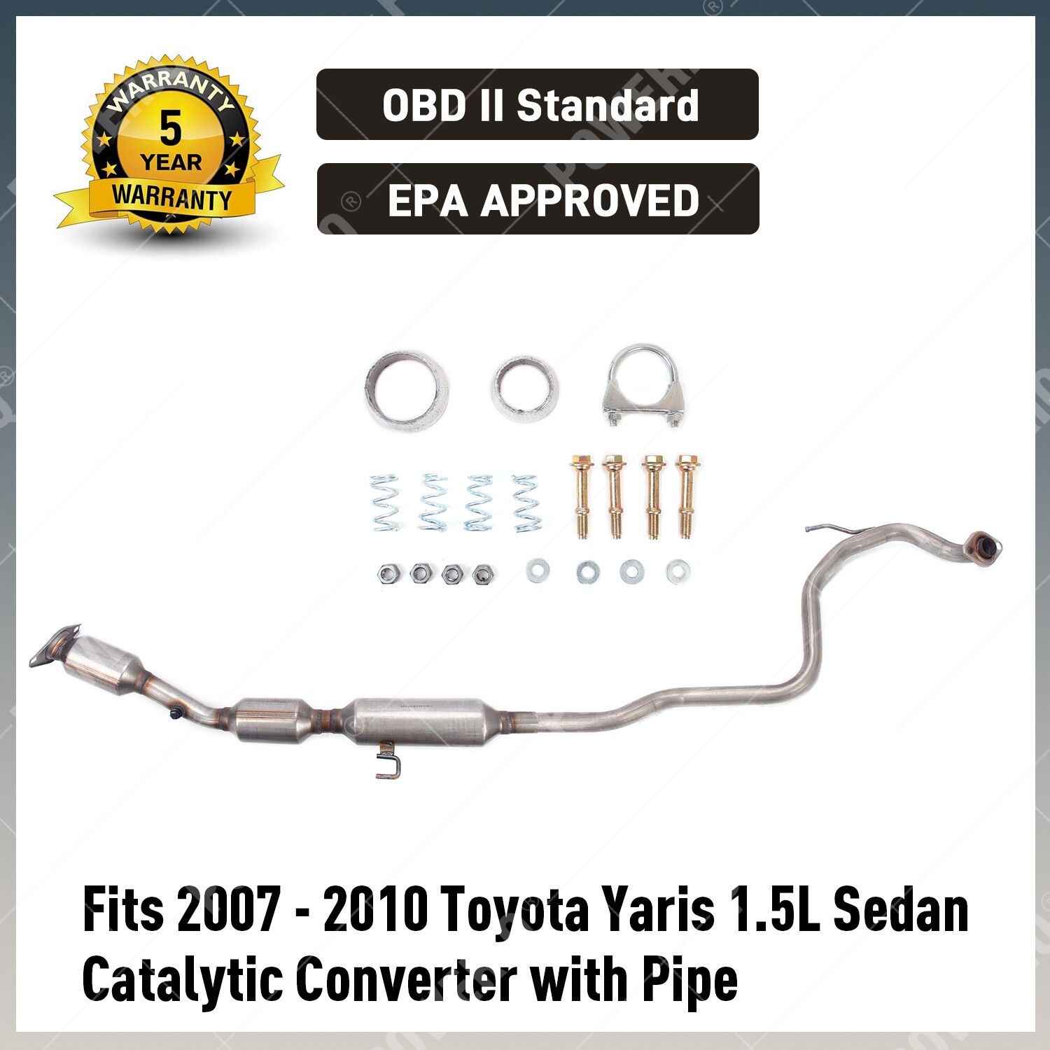 Fits 2007 To 2010 Toyota Yaris 1.5L Sedan Catalytic Converter with Pipe ...