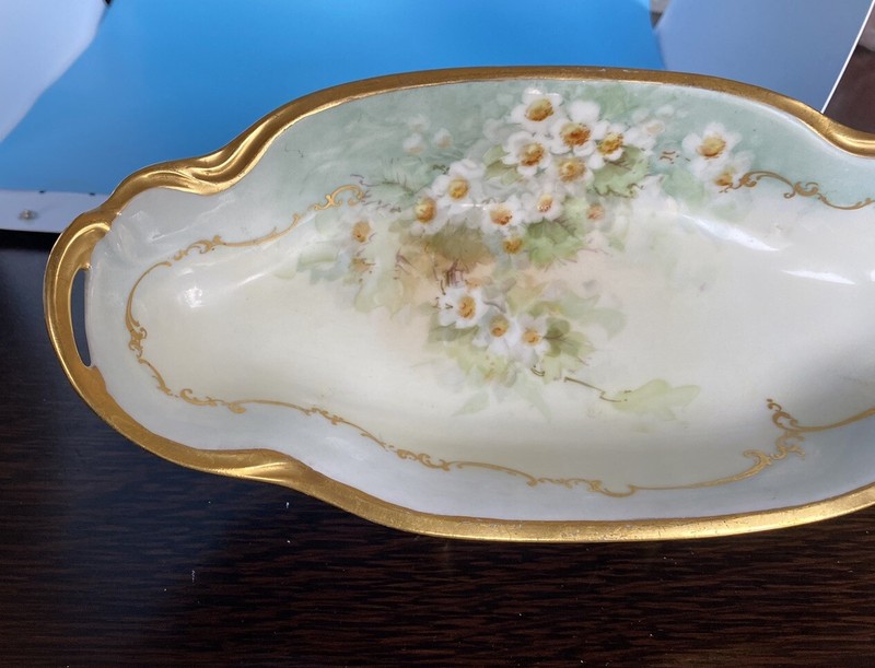 J & C Bavaria, Louise Hand Painted Relish Dish, 12” X 5.5”. Excellent Condition