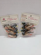 Quantity 6 ( 2 - 3 Packs) Vintage LeeWards 2 1/2" Feathered Mallard Ducks - NEW