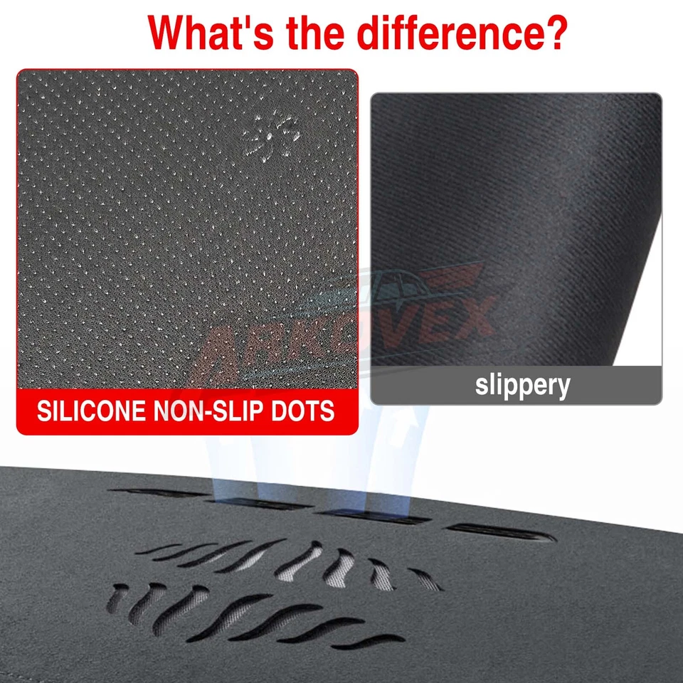 Black Car Dash Mat Dashmat For Toyota Hilux SR5 4x4 REVO Non-Slip Mat 2015-2019 - image 3 of 4