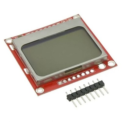 84x48 LCD Display Module with White Backlight for Microcontroller Projects