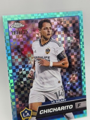 2023 Topps Chrome MLS Chicharito Aqua Geometric Refractor /125 #77 LA Galaxy