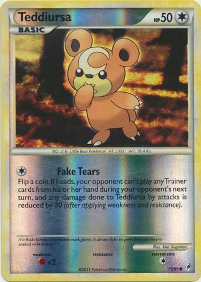 Teddiursa - 73/95 - Common - Reverse Holo NM, English Pokemon Call of Legends