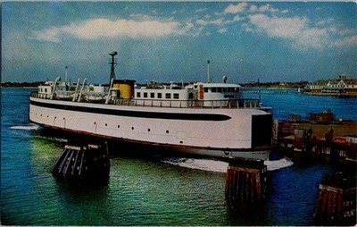 Woods Hole MA Islander Ferry Martha's Vineyard Mike Roberts Chrome Postcard