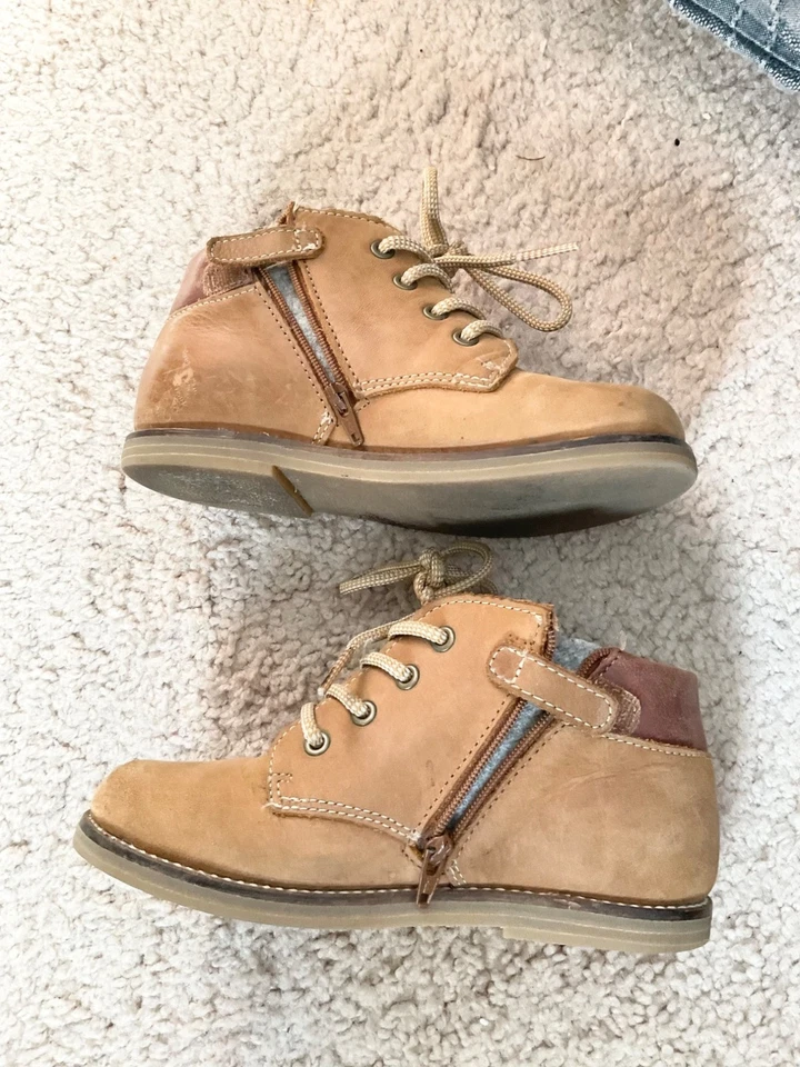 Jamie Kay Botas Cuero Marrón Tostado 28 US11 Niña Niño Foto 2 de 4