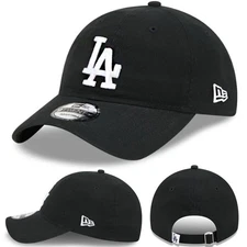 New Era L.A Dodgers 920 Black Strapback Hat MLB League Core Classic Dad Cap