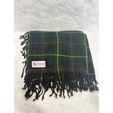 Tartanista Green Plaid Tartan Shawl Wrap Scarf Fringe Tassels Scottish Style