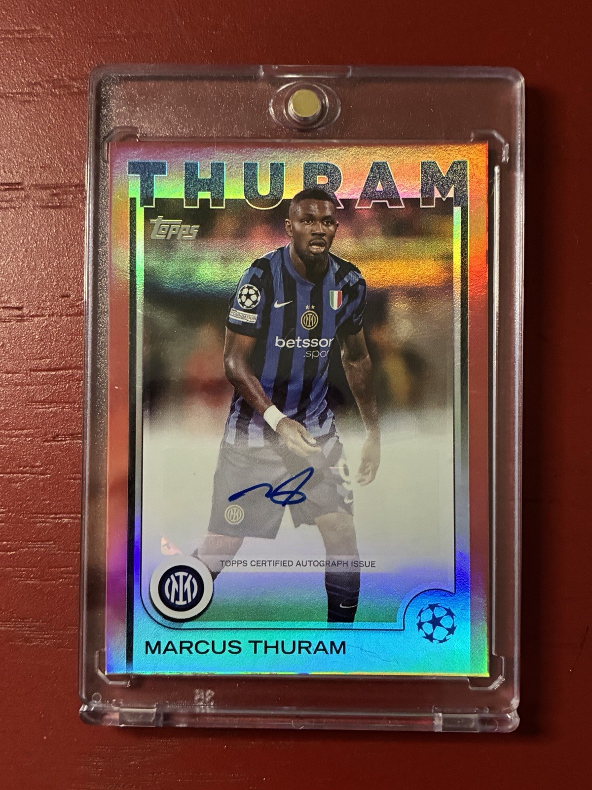 2024-25 Topps UEFA Club Competitions Autographs Marcus Thuram /5 Inter Milan