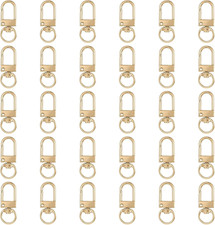 Xindojuz 30 PCS Metal Lobster Claw Clasps for Keychains and Jewelry Making, 360 