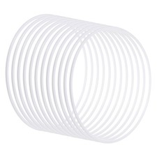 12Pcs 12 Inch Dream Catcher Rings Plastic Macrame Wreath Round Hoop White