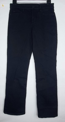 NYDJ Jeans Women's 12 Blk Denim Cotton Blend Straight Leg Boot Cut Ultra Stretch