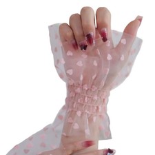 Fashion Accessories Heart Mesh Arm Sleeves Pleated Breathable False Sleeve Cuffs