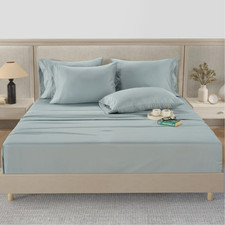 Hotel Signature 800 Thread Count Cotton 6-Piece Sheet Set, Queen Size Light Blue