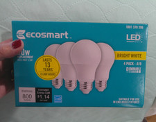 ECOSMART new 4 PACK lightbulbs BRIGHT WHITE 60W dimmable