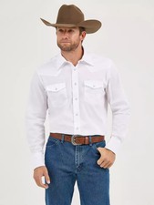Wrangler Men's Long Sleeve White Western Shirt 71105WH
