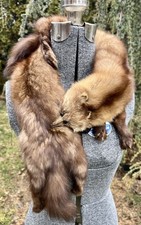 VINTAGE 1930's LUXURIOUS BROWN SABLE FUR STOLE