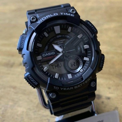 Casio Men's AEQ-110W-1A Black Analog-Digital Watch