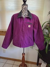 Vintage Carhartt Women's Sandstone Detroit Jacket XL WJ097 BGP Purple