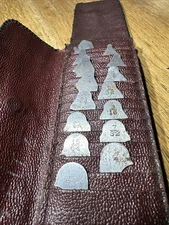 Vintage Lufkin 77A 16 Piece Radius Gage Set 1/32 to 17/64 in Leather Case