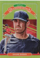 2020 Panini Donruss Optic - Diamond Kings  Lime Green Prizm #18 Shane Bieber