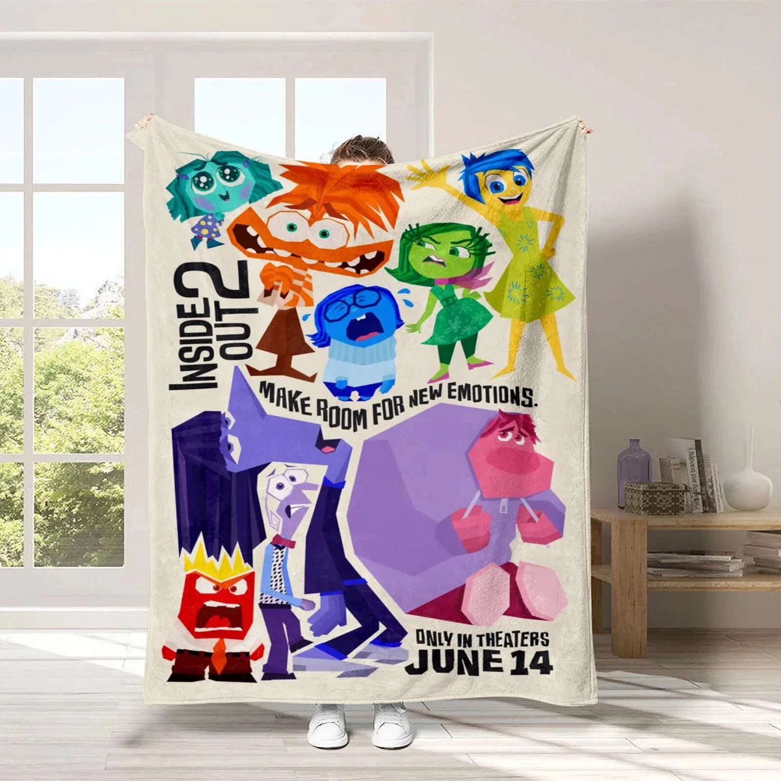 Inside Out 2 Plush Blanket, Riley Andersen Fleece Blanket, Disney Blanket