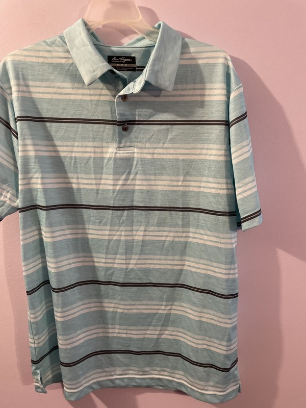 Ben Hogan striped polo shirt size medium M Men polo shirt stripes