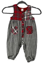 Vintage OshKosh Baby Romper Size 24 Months Gingham Plaid Festival Classic 90s