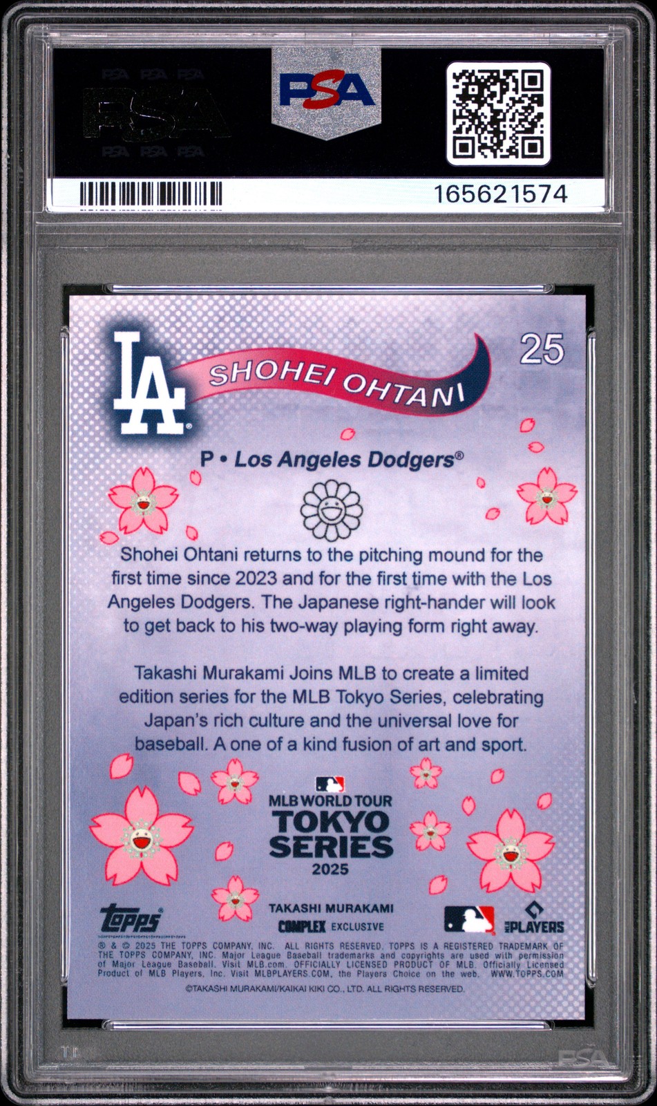 2025 TOPPS TAKASHI MURAKAMI + MLB WORLD TOUR TOKYO GREEN SHOHEI OHTANI /75 PSA 8 view 2