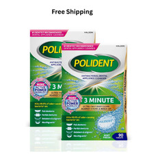 Polident 3 Minute Antibacterial Dental Appliance Cleanser Tablet,180 Count 2pack