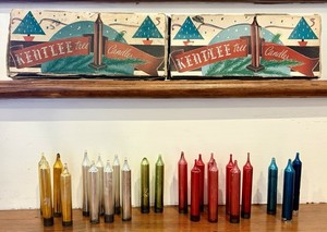 Vintage Kentlee Mercury Glass Tree Candles x 23 with 2 Original Boxes