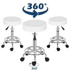 Adjustable Rolling Stools, Hydraulic Rolling Swivel Stool Chair for Salon Tattoo