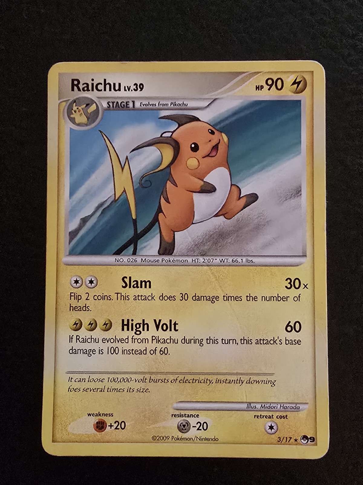 Raichu 3/17 POP Series 9 Rare Non-Holo POKEMON