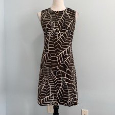 Tory Burch Sleeveless Front Zipper Brown Cotton Dress Size 4