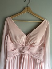 Stacees A Line V-Neck, Blushing, Pink Chiffon Dress Mother Of The Bride size 12