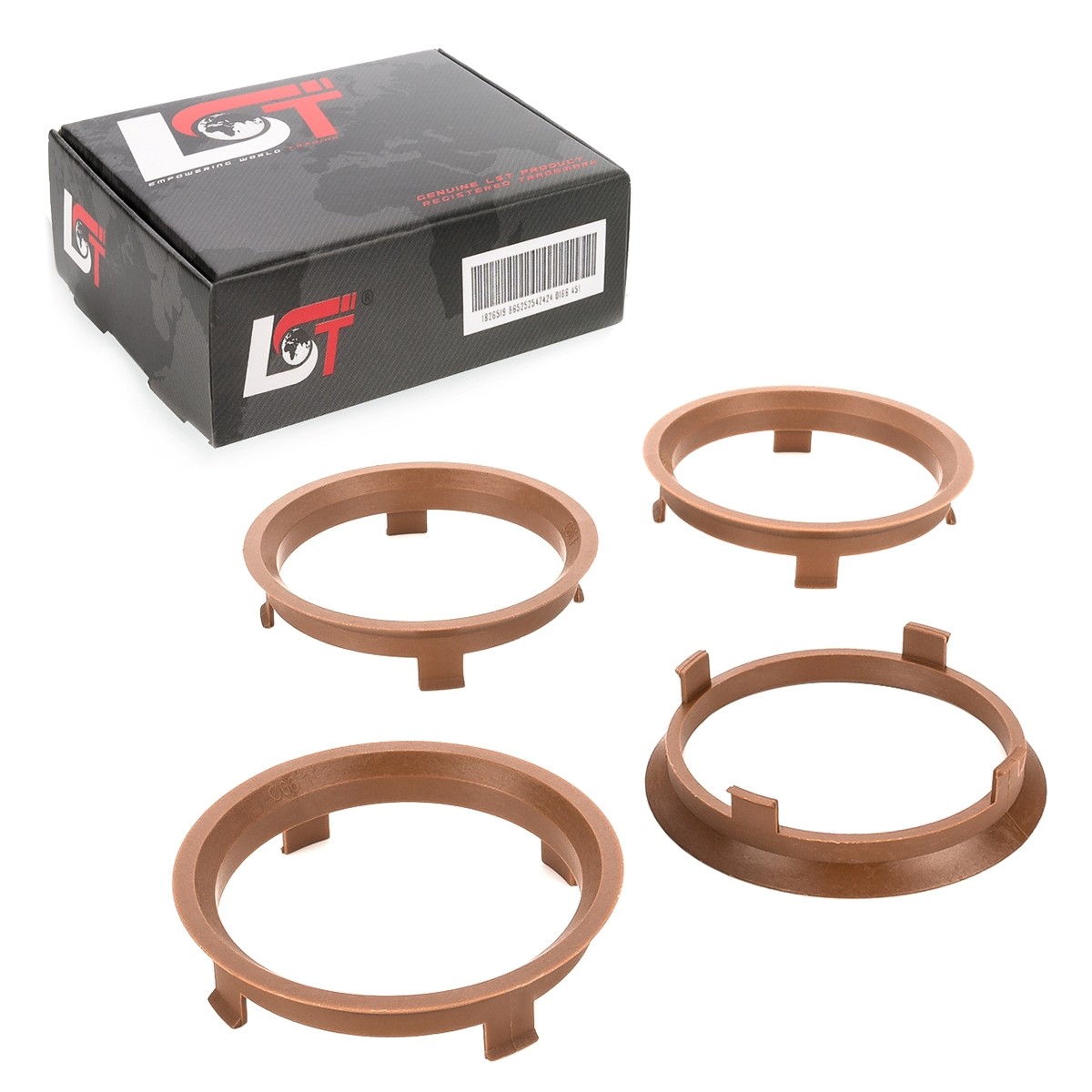 4x Distance Rings Centering Braun Alloy Wheels Ø 66,1 MM - Ø 71,6 for Vauxhall
