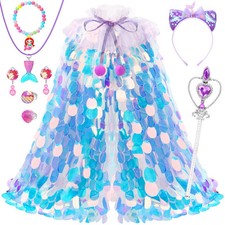 Princess Dress Up for Girls 4-6, Mermaid Toddler Toys for Ages 3-8, 8 Pcs Shi...