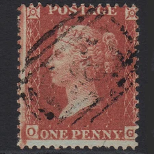 O14_16 GB QV 1855 1d RED-BROWN PLATE 12 SG24-C3(1) OF FU MISPERF