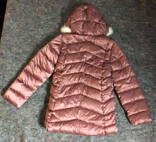 Children’s Place Girls Dark Pink Maroon Puffer Down Jacket Coat Hood Size XL-14 - Picture 2 of 15