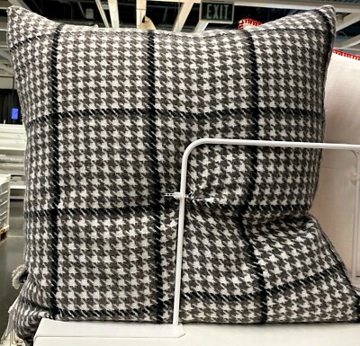 IKEA FRÖDIS Cushion Cover – Red/Black Checked, 20x20 Inches, Polyester/Wool/Acrylic Blend, Holiday Vibes