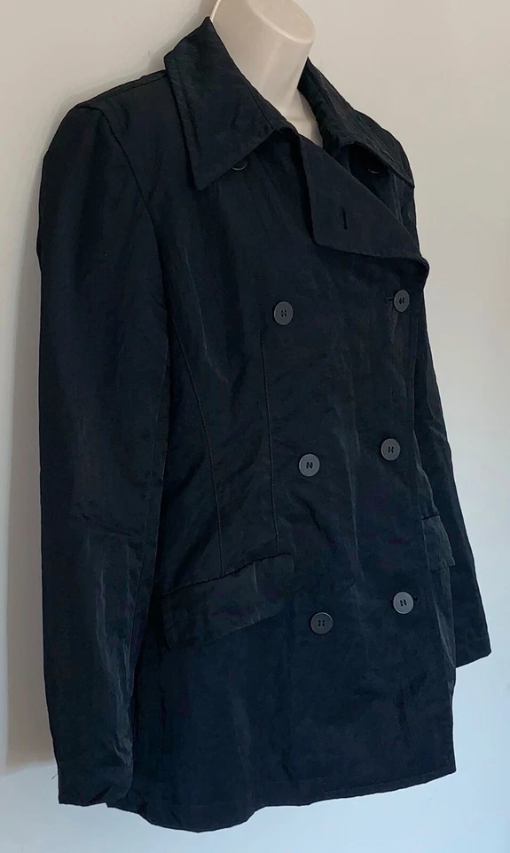 Abrigo Chaqueta Donna Karan Etiqueta Negra Talla M Hecho a Mano en Italia Nylon Negro Foto 2 de 4
