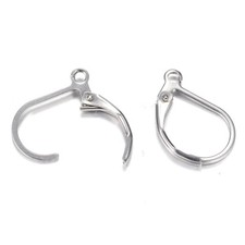 200pc 304 Stainless Steel Leverback Earwire Loop Ring Earring Findings 16x10.5mm