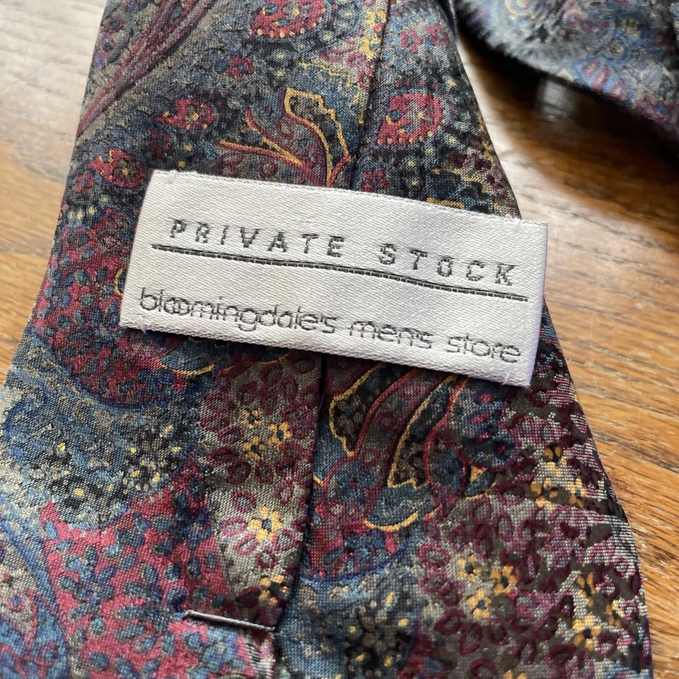 Corbata de hombre Bloomindales multicolor cachemira talla única seda diseñador Foto 3 de 4